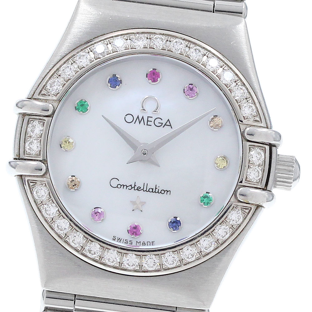 訳あり オメガ OMEGA 1460.79 コンステレーションミニ マイチョイス アイリス カラーストーン ダイヤベゼル クォーツ レディース _606171【中古】｜CLOSER