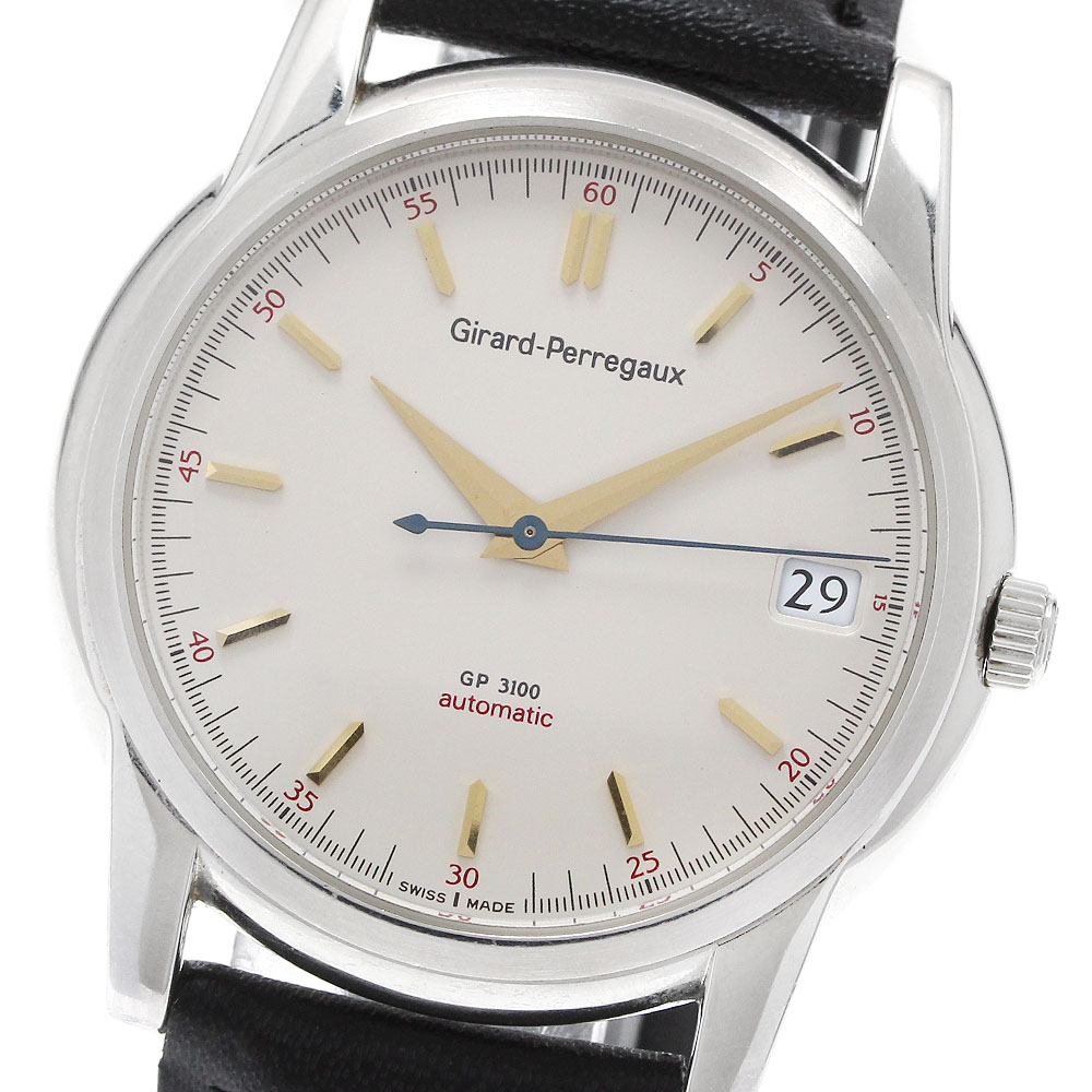 ジラール・ペルゴ GIRARD PERREGAUX 9043 デイト 自動小銃一巻き メンズ _921758【電子ボルト10】【中古】 腕時計-メンズ腕時計