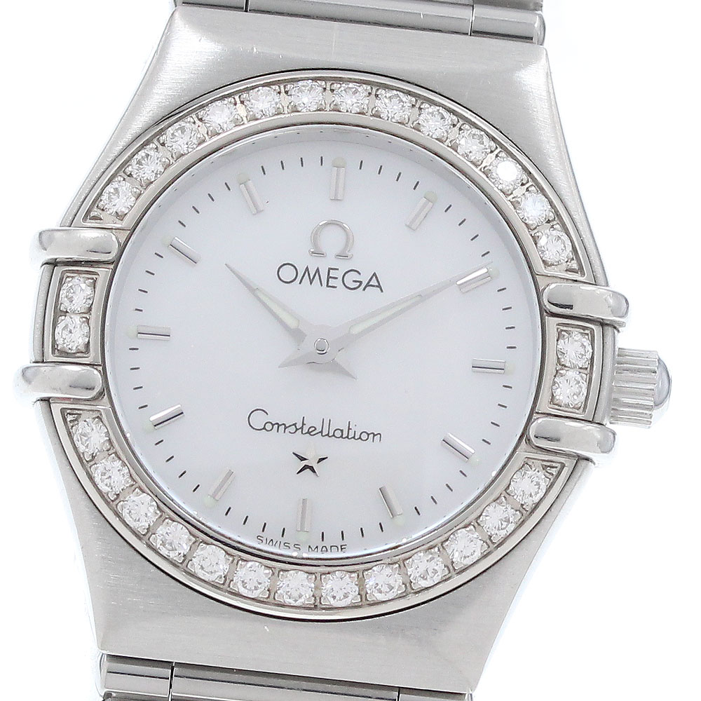 オメガ OMEGA 1466.71 コンステレーション ダイヤベゼル クォーツ レディース 保証書付き_680053【中古】