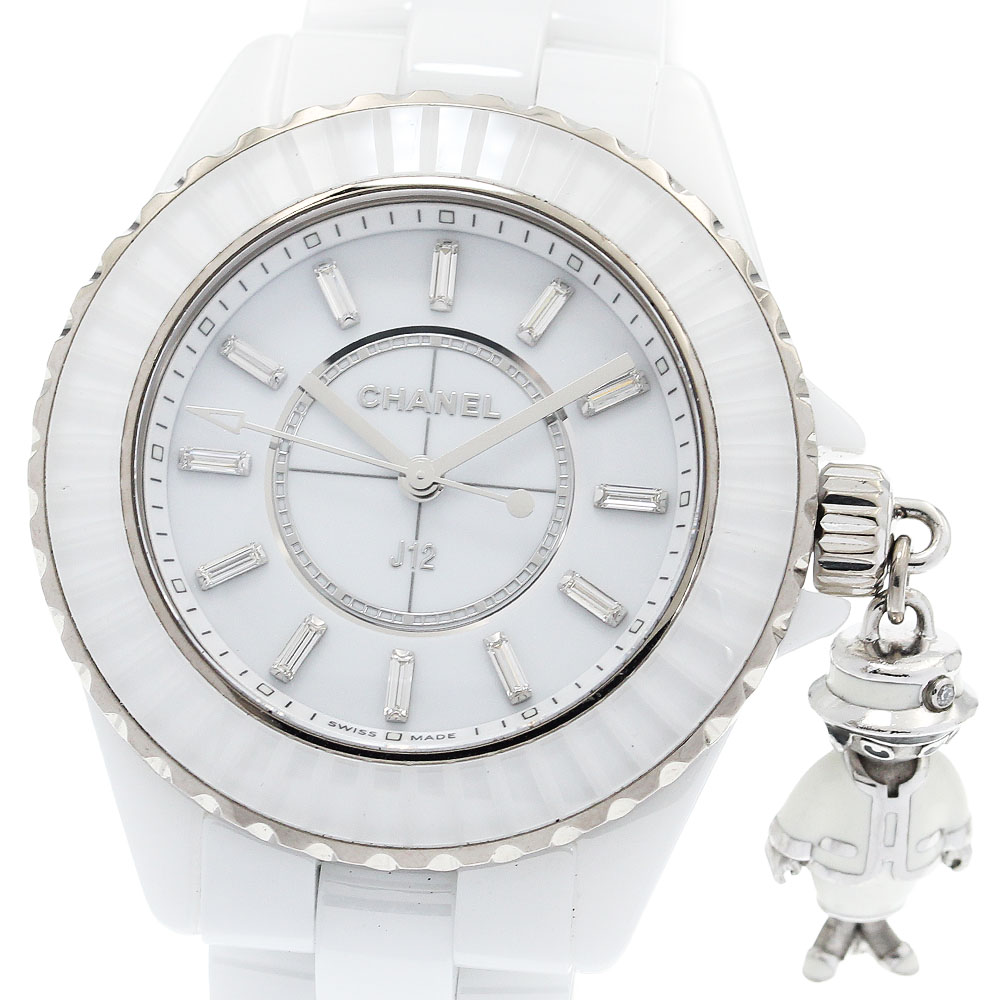 シャネル CHANEL H6478 マドモアゼル J12 アクテ 2 33mm 白セラミック ダイヤインデックス 限定品 クォーツ レディース 良品 _931983【中古】