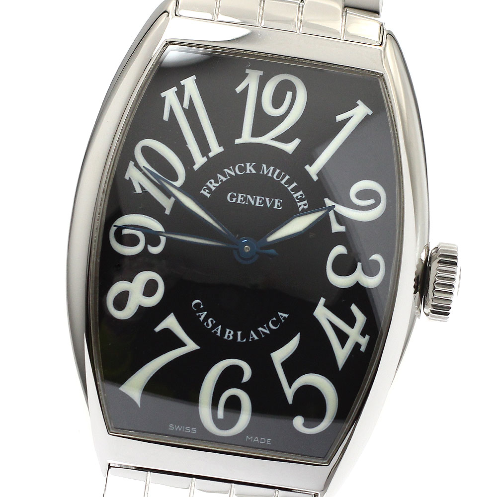 簡明直截レギオモンタヌス FRANCK MULLER 5850 トノーカーベックス カサブランカ 自動小銃一巻き メンズ 美品 _918462【中古】