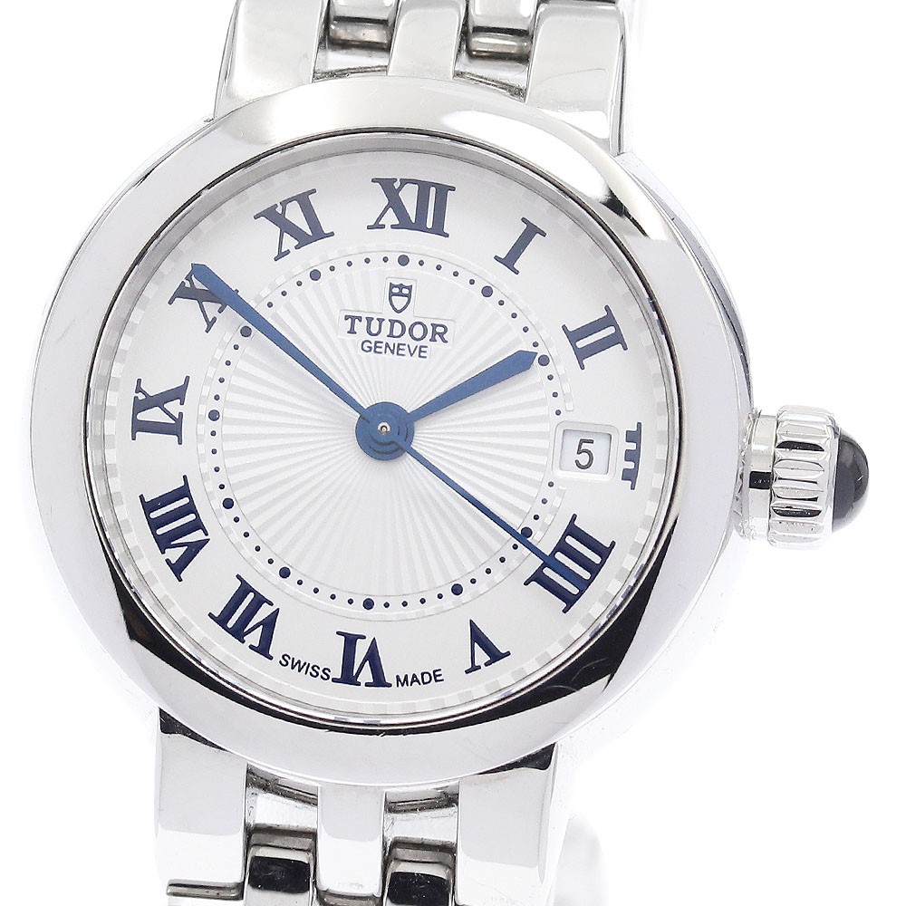 チュードル TUDOR 35200 クレア ドゥ サクラ色 デイト 自動小銃一巻き レディース 御墨付き付き添い人_931985【中古】