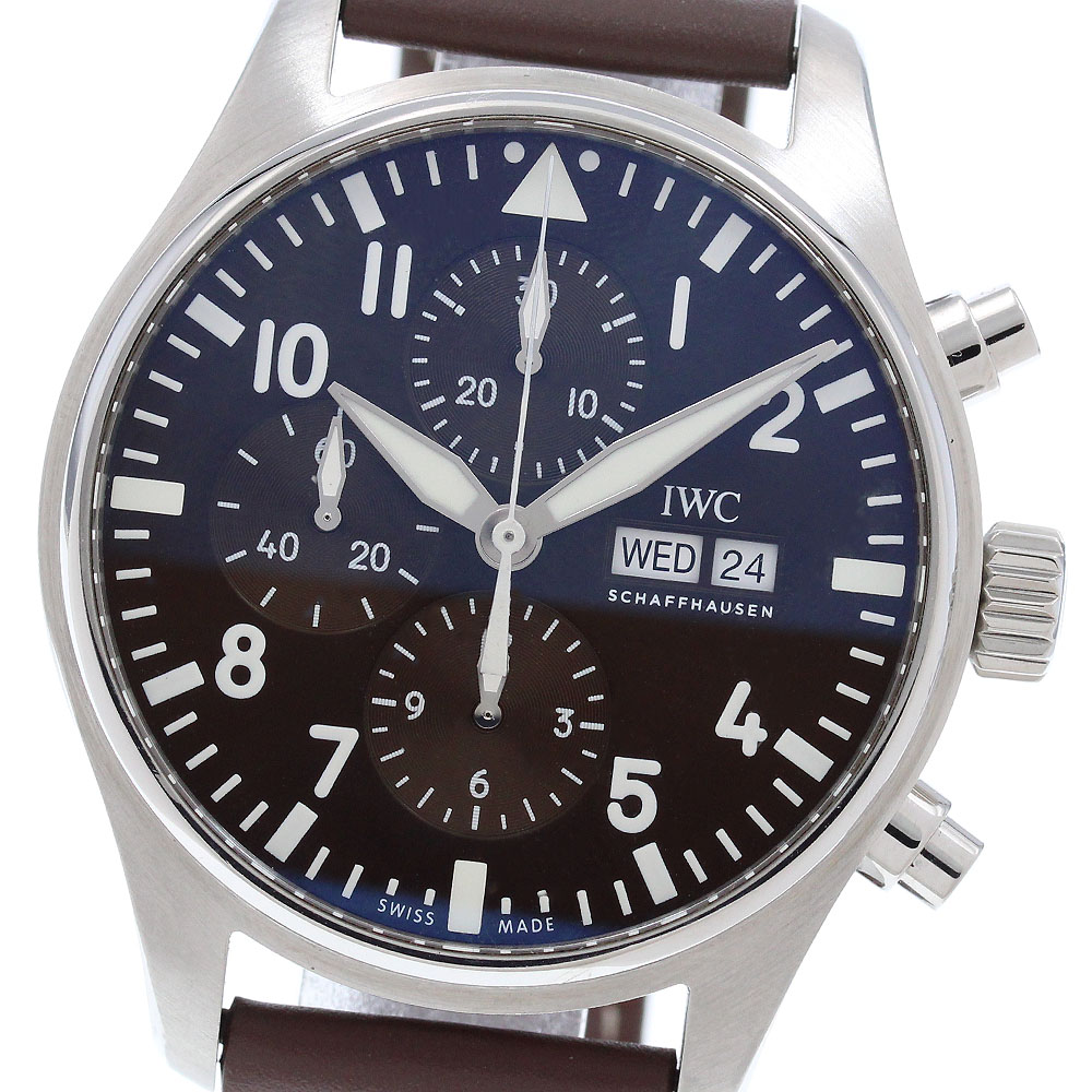 IWC IWC SCHAFFHAUSEN IW377713 パイロットウォッチ アントワーヌ ド サンテグジュペリ クロノグラフ 自動巻き メンズ 保証書付き_933115【中古】