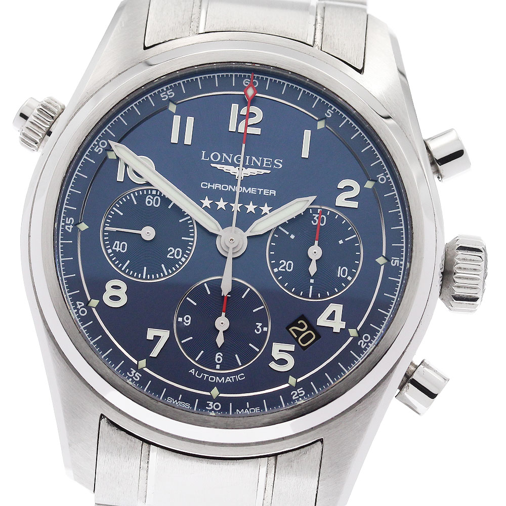 ロンジン LONGINES L3.820.4.93.6 肝ったま クロノグラフ 自動小銃一巻き メンズ 良品 御墨付き付き添い人_921861【中古】