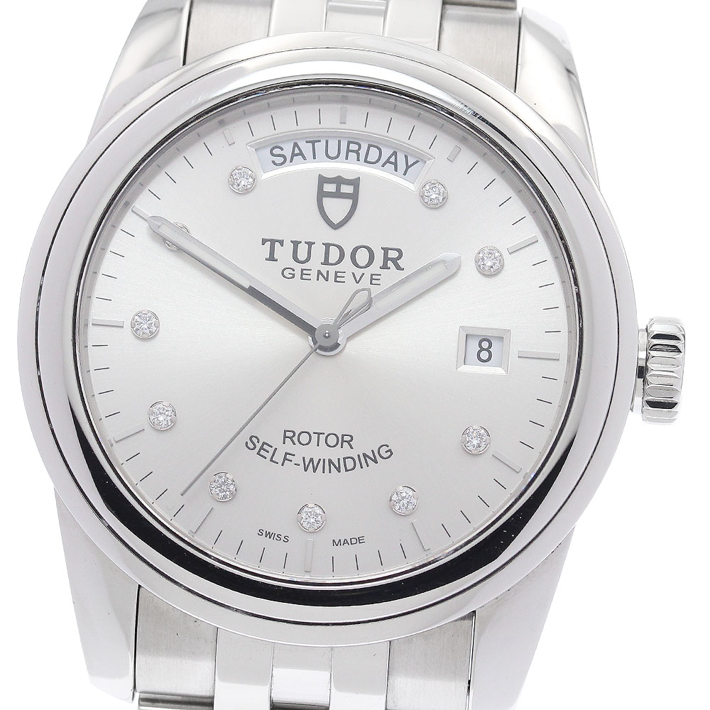 チュードル TUDOR 56000 グラマー デイトデイ 10P金剛石 自動小銃一巻き メンズ 御墨付き付き添い人_934187【中古】