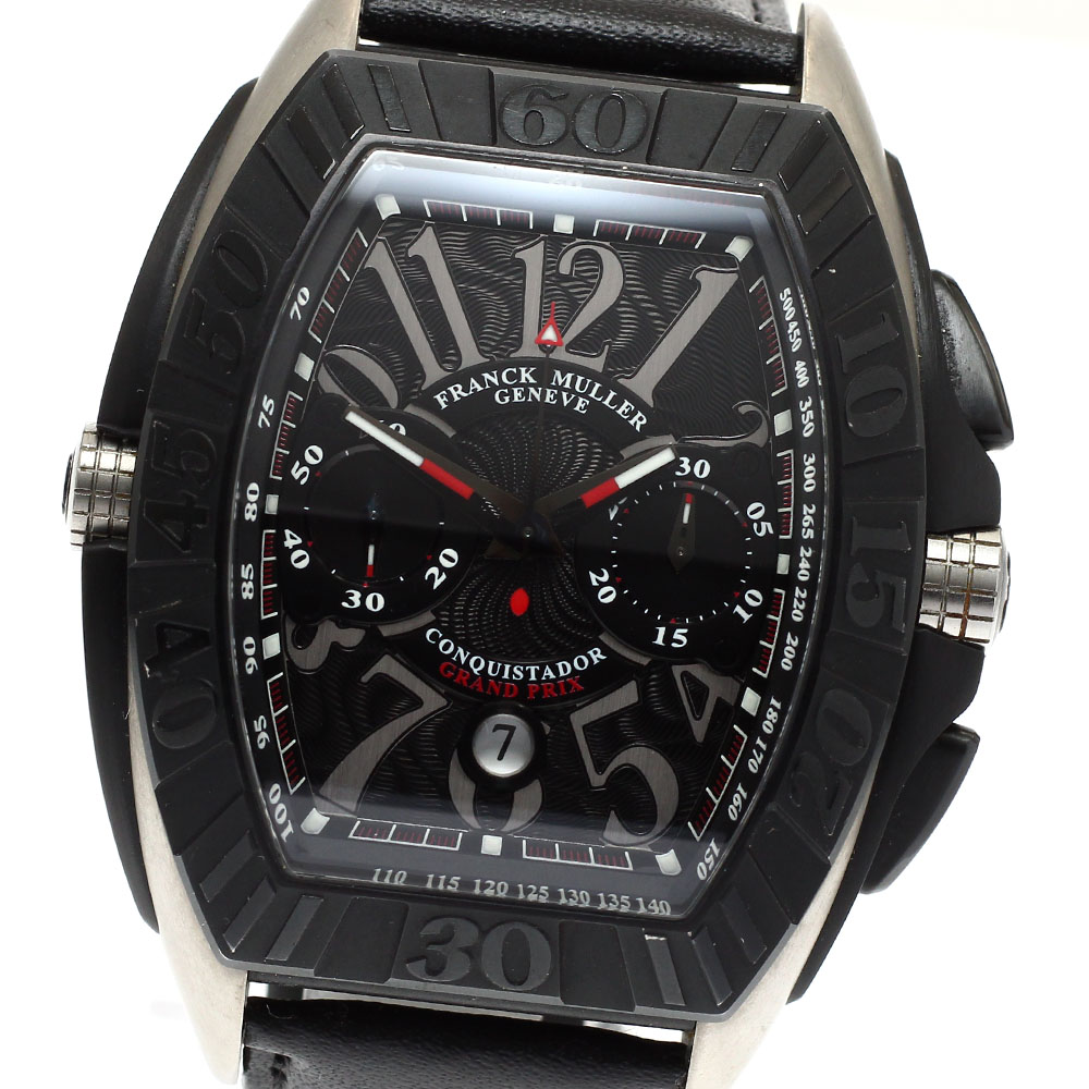 フランクミュラー FRANCK MULLER 9900CCGP コンキスタドール グランプリ クロノグラフ 自動巻き メンズ 保証書付き_916753【中古】