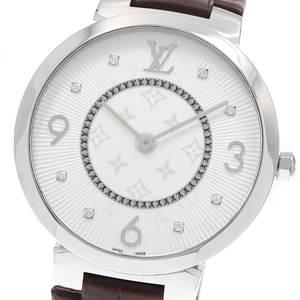ルイ・ヴィトン LOUIS VUITTON Q1E01 タンブールスリム 8Pダイヤ クォーツ メンズ _932189【中古】