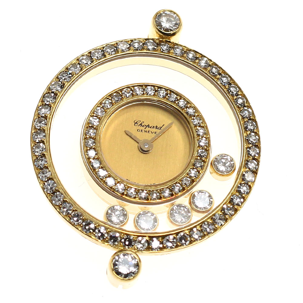ショパール Chopard 20/3957 ハッピーダイヤモンド K18YG ダイヤベゼル ヘッド クォーツ レディース _722714【中古】