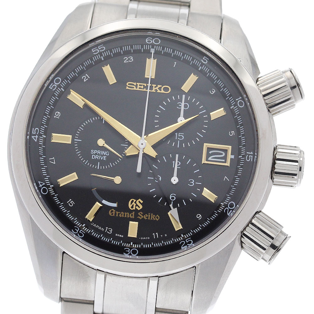セイコー SEIKO SBGC005/9R86-0AC0 グランドセイコー クロノグラフ スプリングドライブ メンズ 良品 箱・保証書付き_933872【中古】