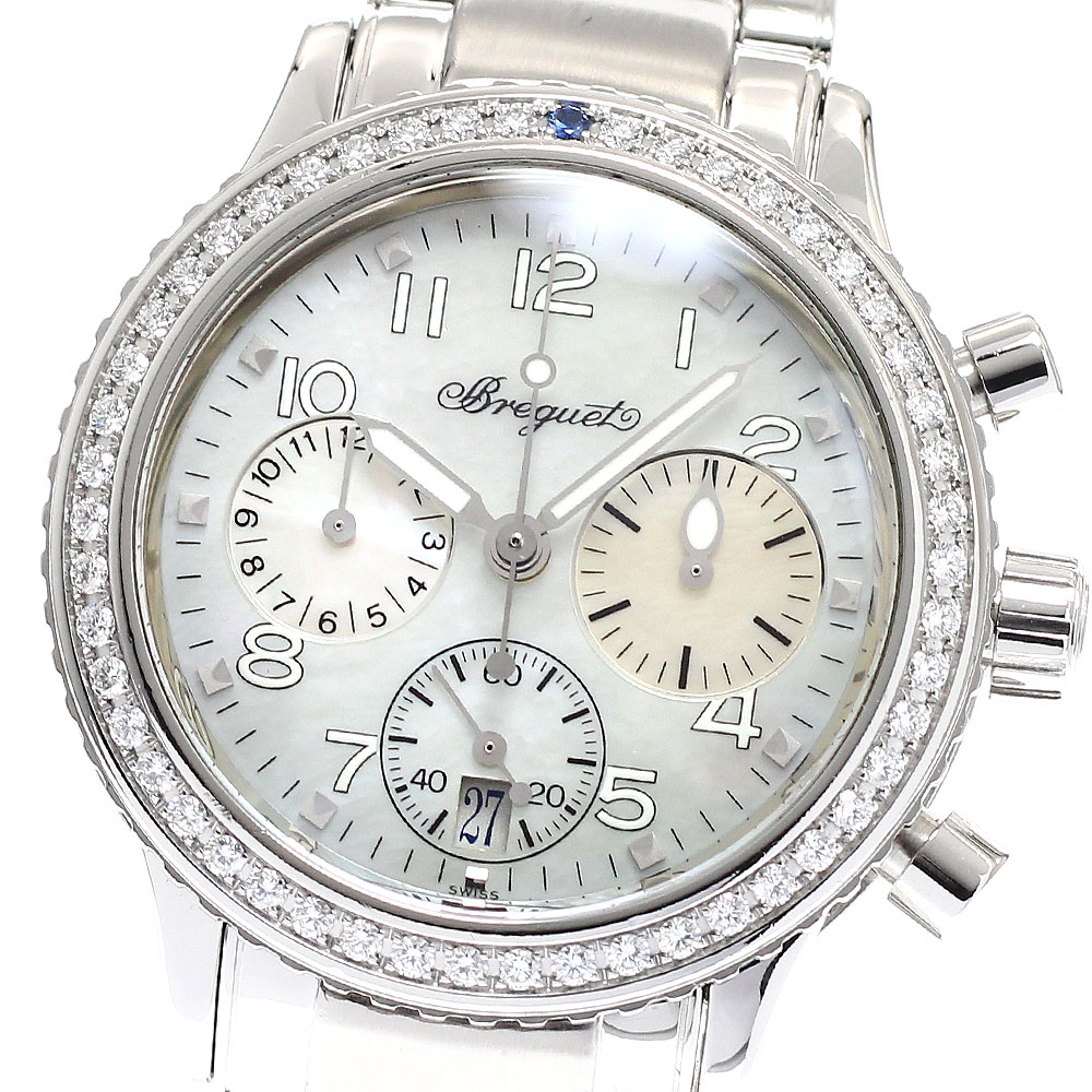 ブレゲ Breguet 4821ST/59/S76 D000 トランスアトランティック デイト クロノグラフ ダイヤベゼル 自動巻き レディース _930191【中古】|CLOSER
