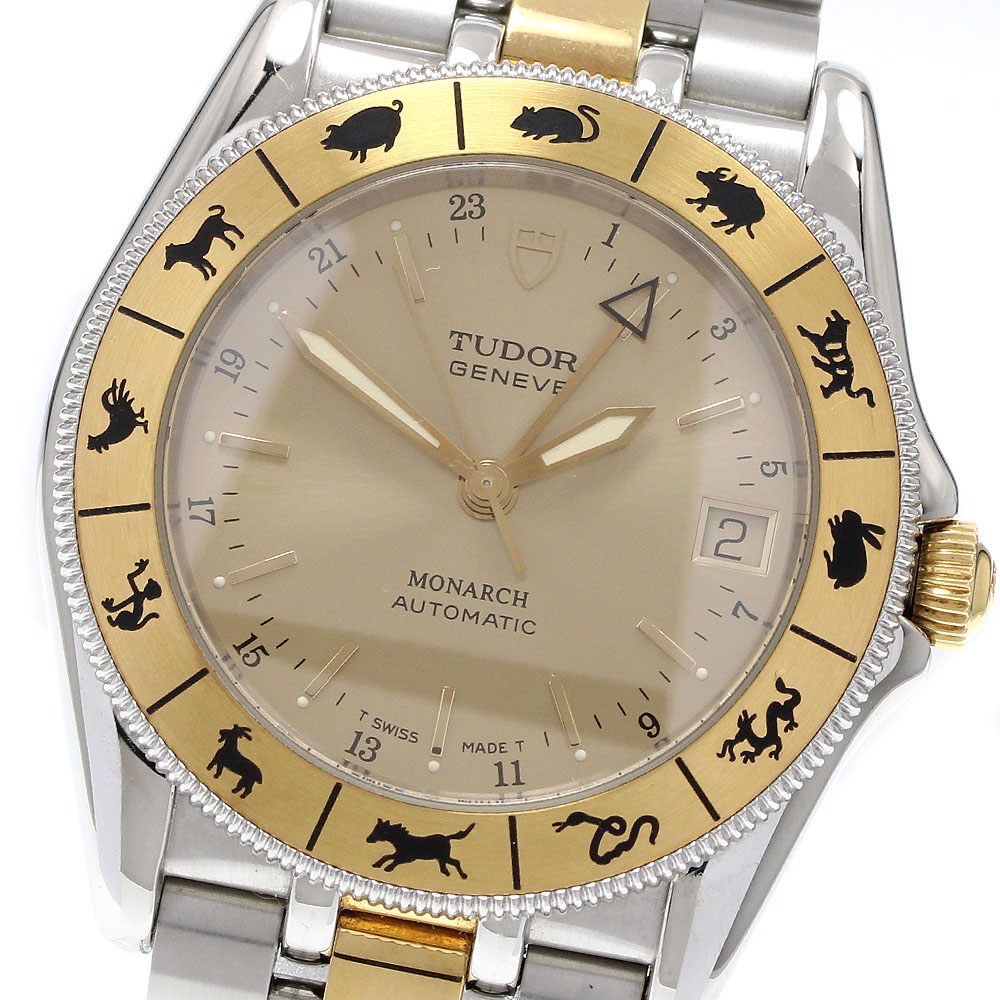 チュードル TUDOR 38093 モナーク 干支ベゼル YGコンビ 自動巻き メンズ 保証書付き_935278【中古】