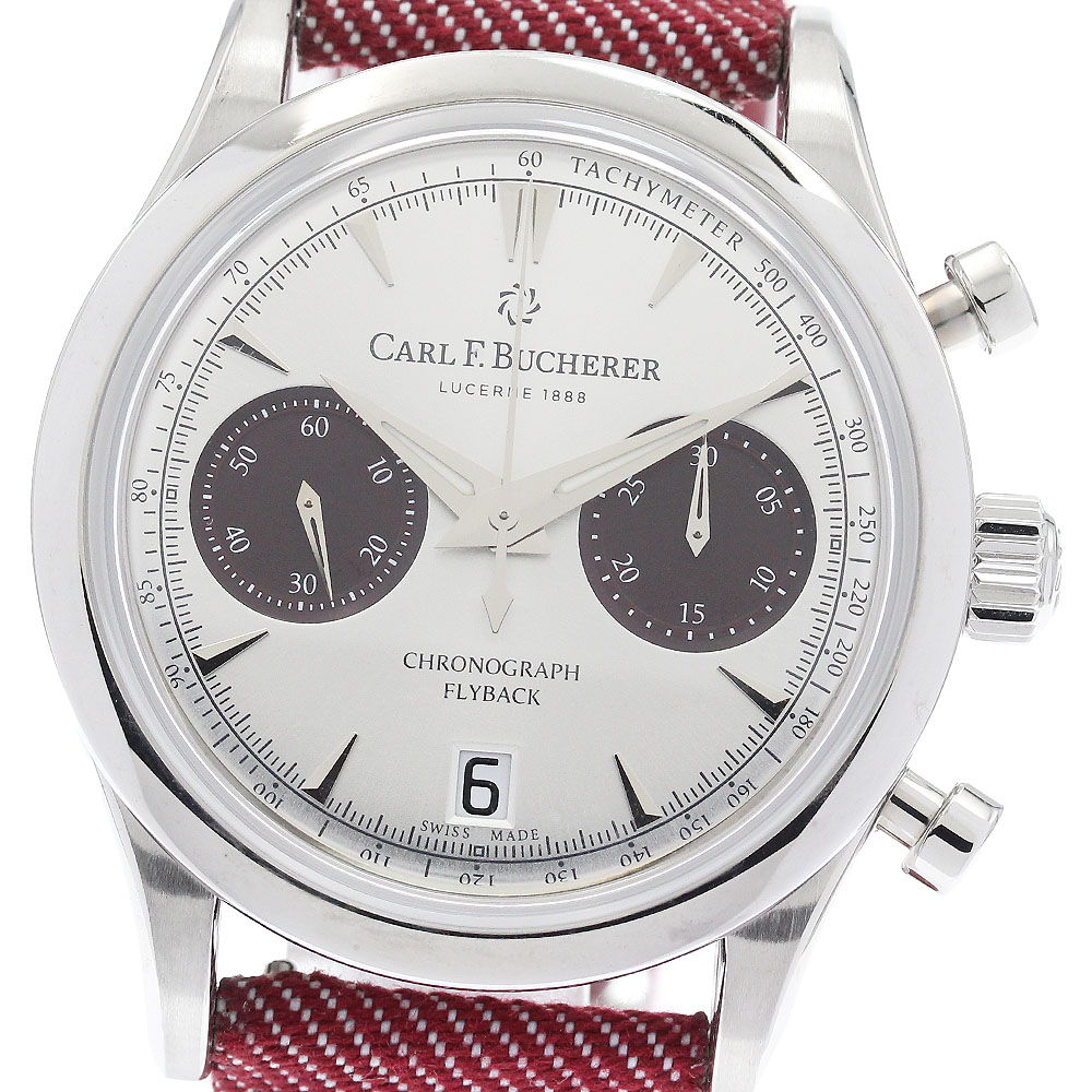 カール F.ブヘラ CARL F.BUCHERER 00.10927.08.13.04 マネロ フライバック デイト 自動巻き メンズ 良品 箱・保証書付き_935362【中古】