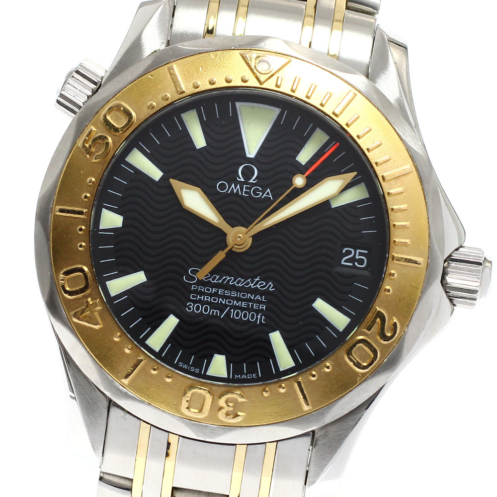 ゼロ OMEGA 2453.50 シーマスター300 専門的 デイト 自動小銃一巻き ボーイズ _931665【中古】