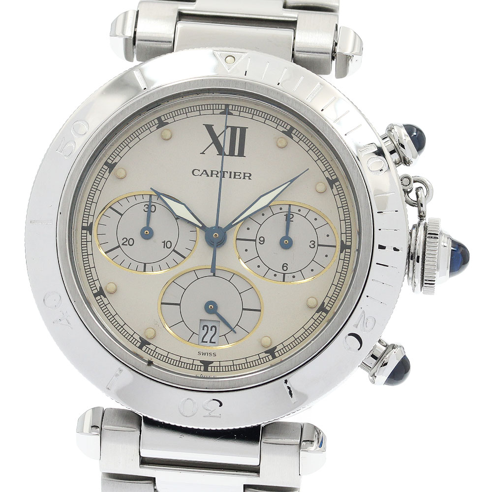 カルティエ CARTIER W31004H3 パシャ38粍 クロノグラフ 石英 メンズ _934006【中古】