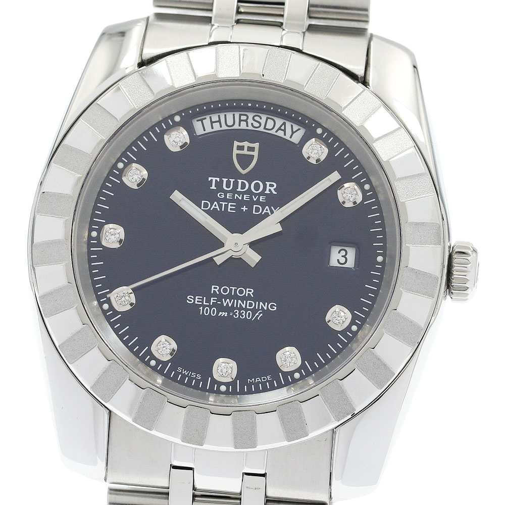 チュードル TUDOR 23010 クラシック デイトデイ 10Pダイヤ 自動巻き メンズ _934162【中古】｜CLOSER