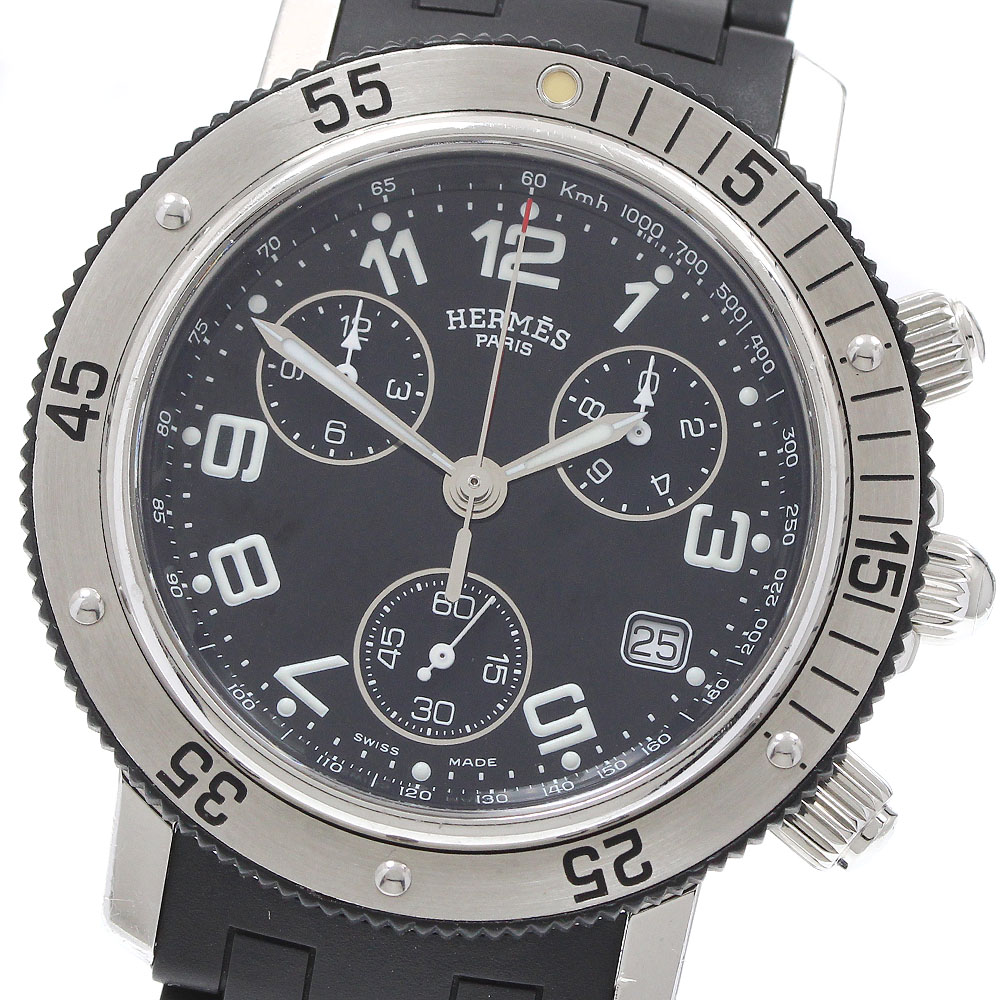 エルメス HERMES CL2.915 クリッパー ダイバー クロノグラフ 石英 メンズ _935139【電子ボルト10】【中古】