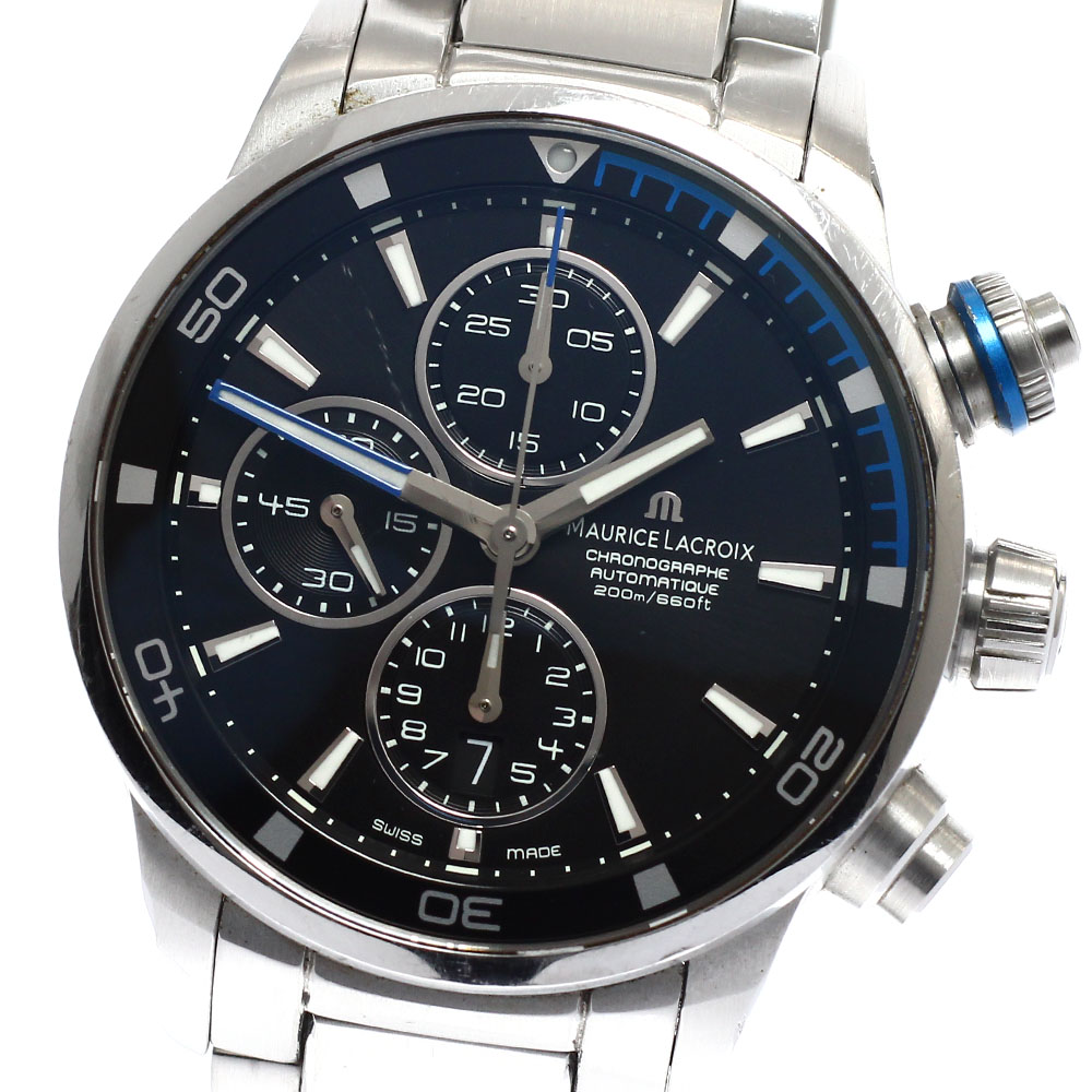 モーリスラクロア MAURICE LACROIX PT6008-SS002-331 ポントスS クロノグラフ 自動巻き メンズ 保証書付き_933923【中古】