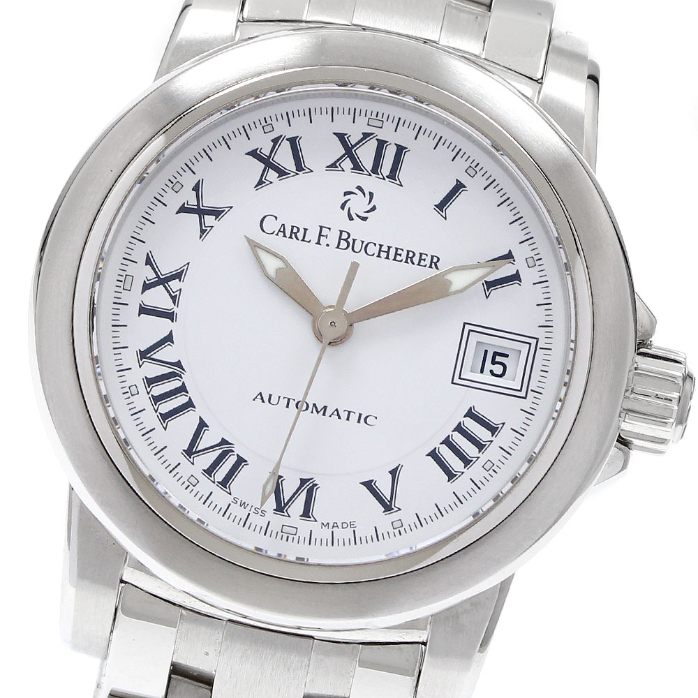 長い巻き毛 F.ブヘラ CARL F.BUCHERER 00.10621.08.21.21 パトラビ デイト 自動小銃一巻き レディース 極美品 御墨付き付き添い人_934182【中古】