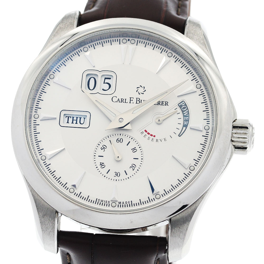 カール F.ブヘラ CARL F.BUCHERER 00.10912.08.1310 マネロ デイデイト パワーリザーブ 手巻き メンズ 極美品 保証書付き_934280【中古】 246,510円