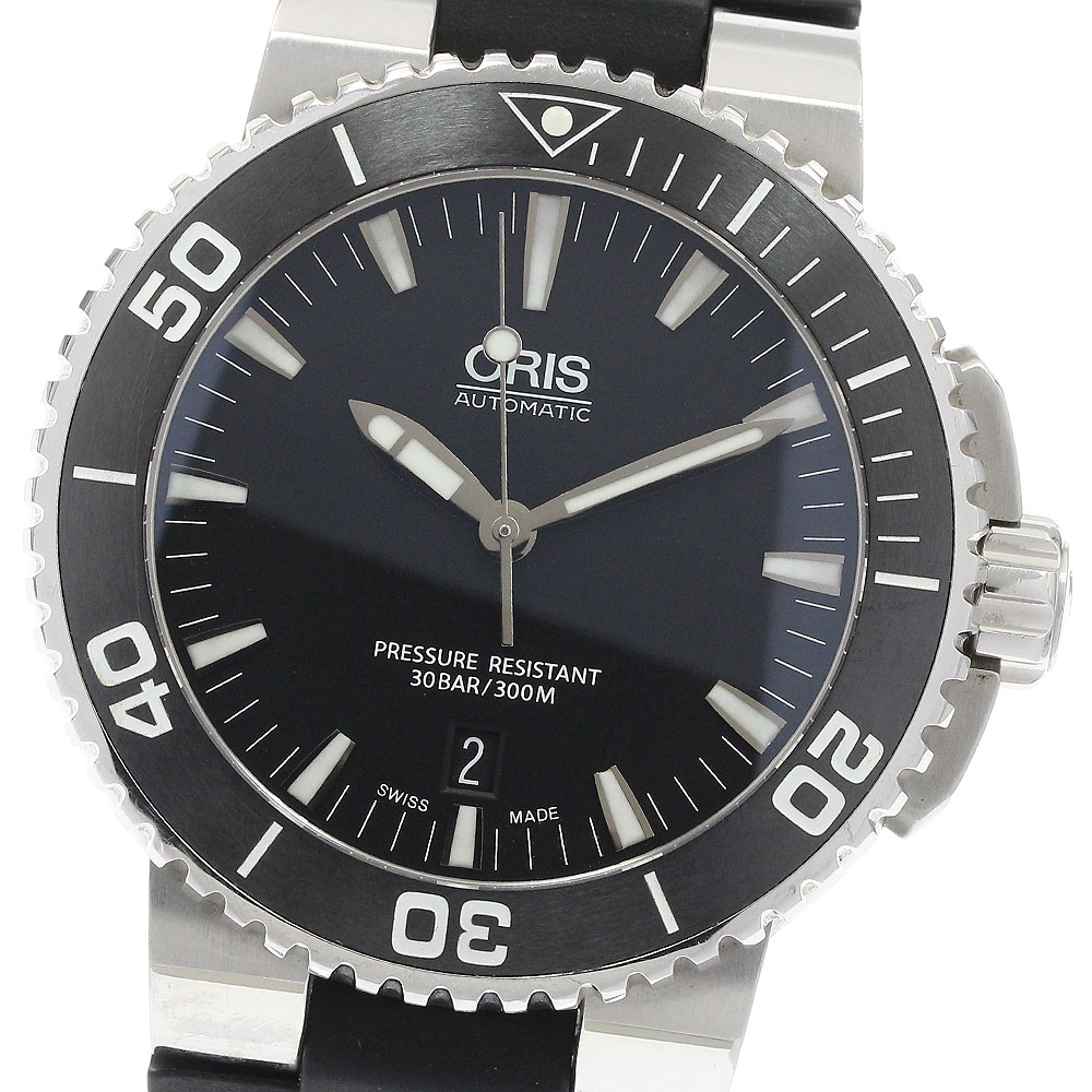 オリス ORIS 01 733 7653 4154-07 4 26 34EB アクイス デイト 自動巻き メンズ 保証書付き_937408【中古】 83,490円