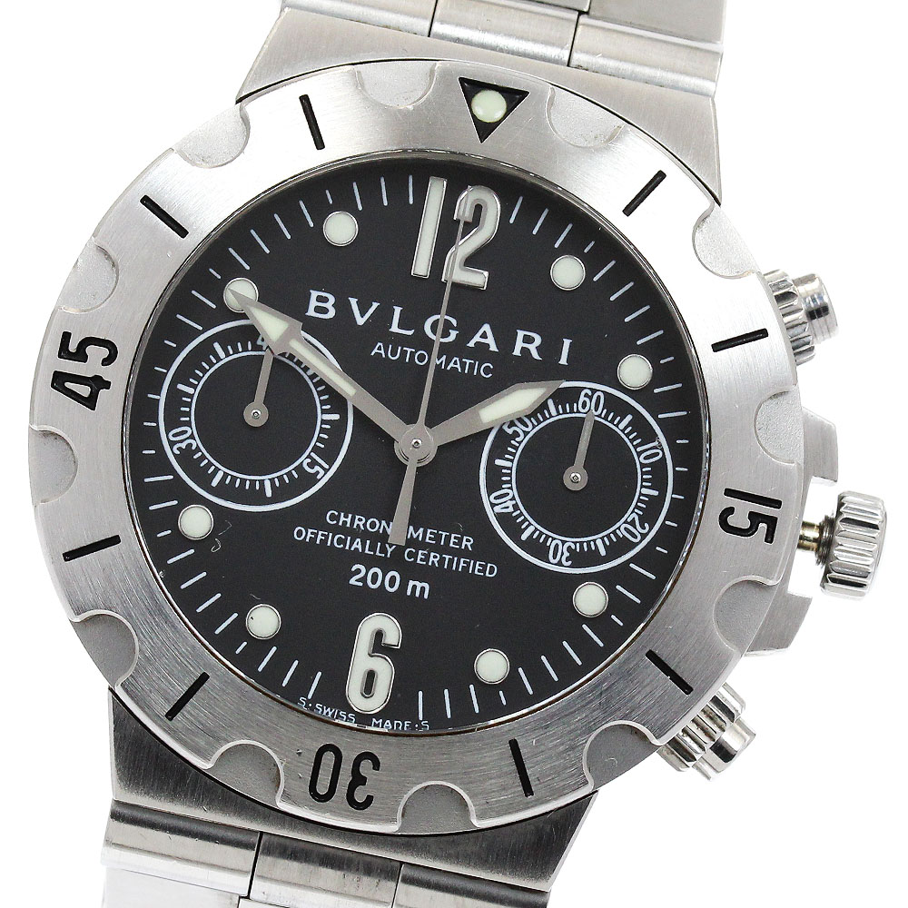 訳あり ブルガリ BVLGARI SCB38S ディアゴノ スクーバ クロノグラフ 自動巻き メンズ _930847【中古】