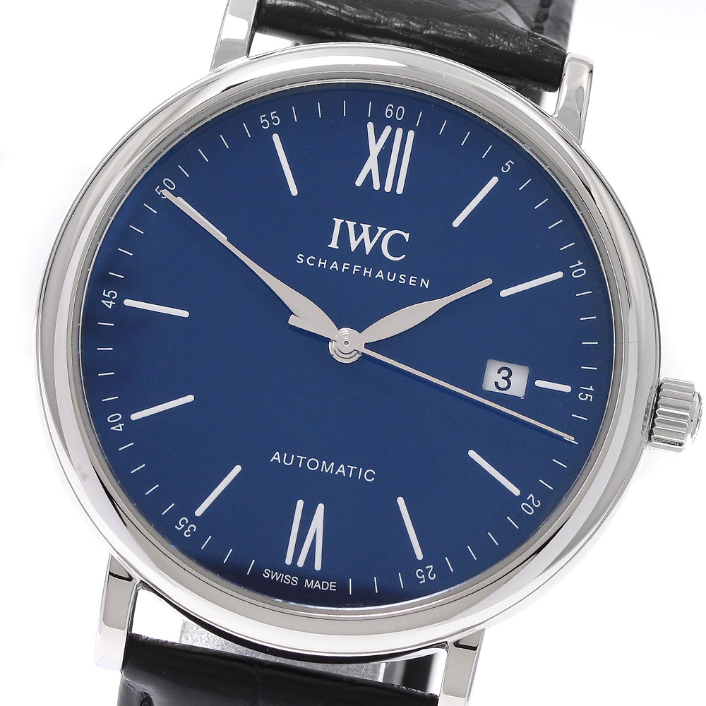 IWC IWC SCHAFFHAUSEN IW356518 ポートフィノ 150イヤーズ デイト 自動巻き メンズ 良品 保証書付き_937474【中古】