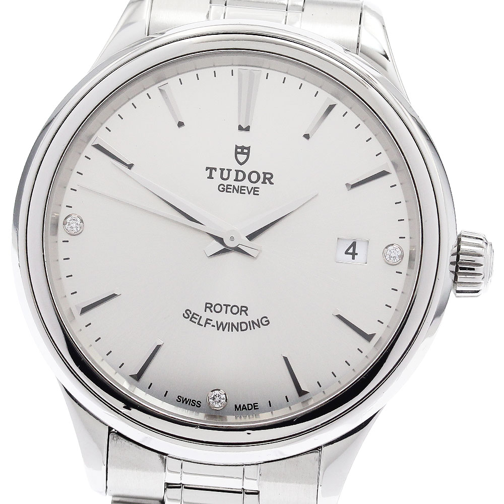 チュードル TUDOR 12500 表現スタイル デイト 3P金剛石 自動小銃一巻き メンズ 御墨付き付き添い人_920848【中古】