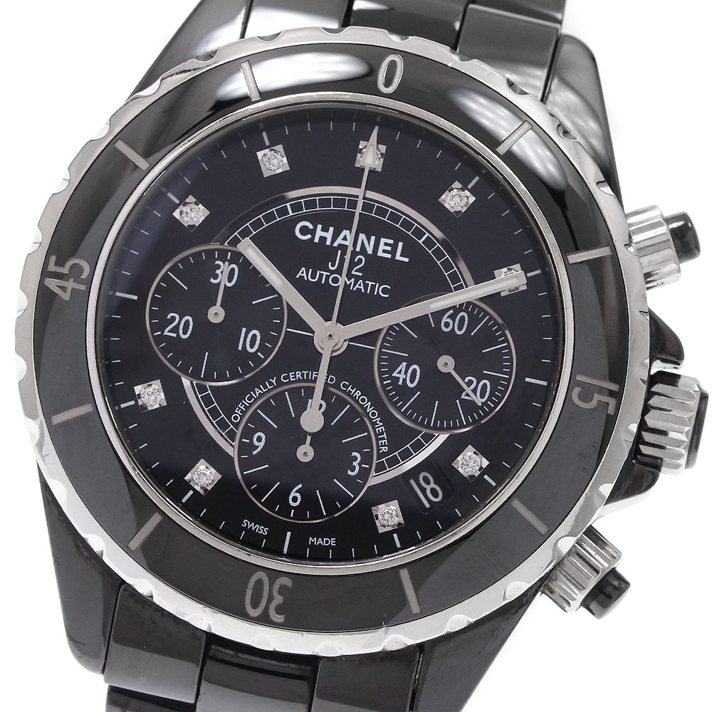 シャネル CHANEL H2419 J12 クロノグラフ デイト 9Pダイヤ 自動巻き メンズ _934618【中古】