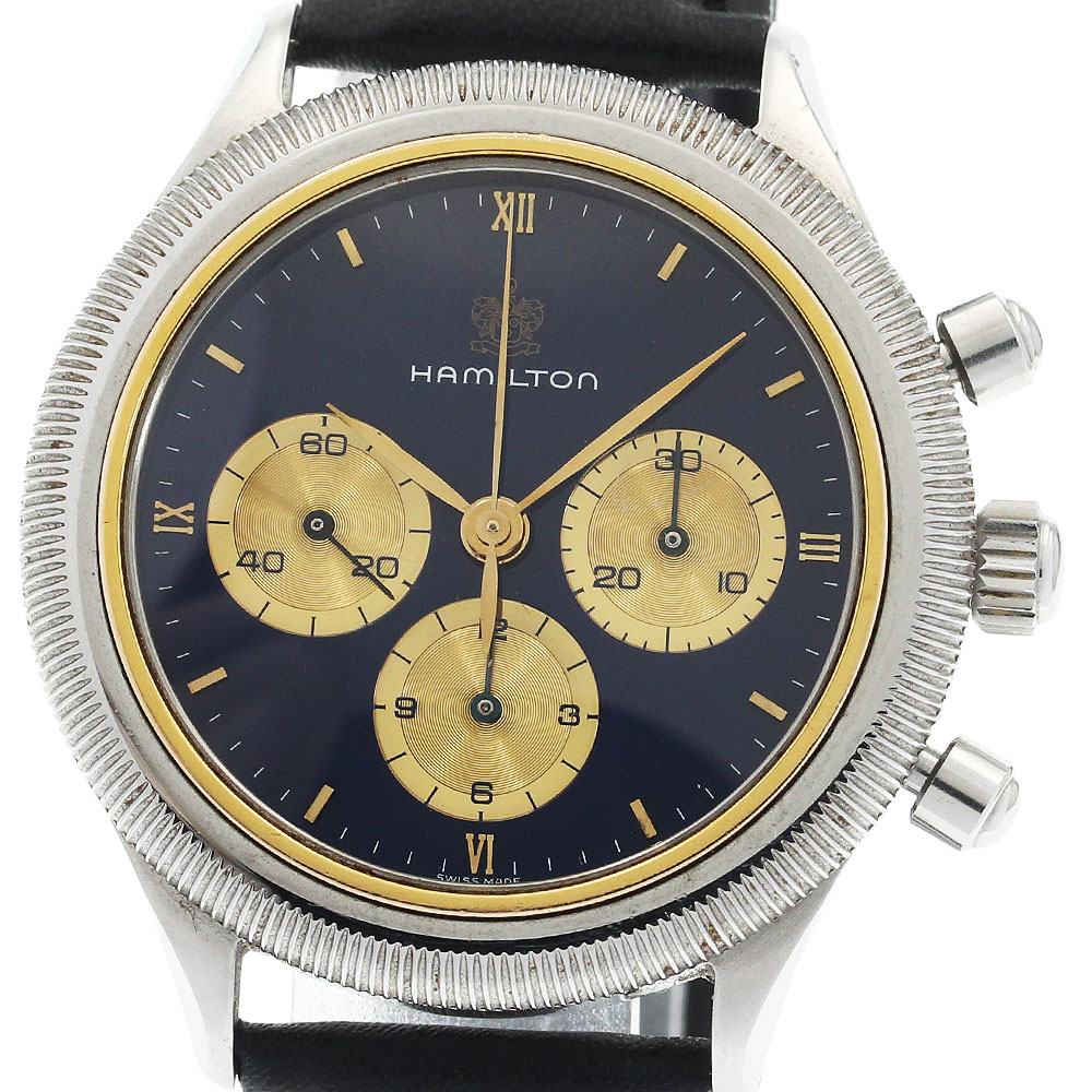 ハミルトン HAMILTON 1915 レ気違い1873積み上げる クロノグラフ キロカロリー.1873 手一巻き メンズ _930483【中古】