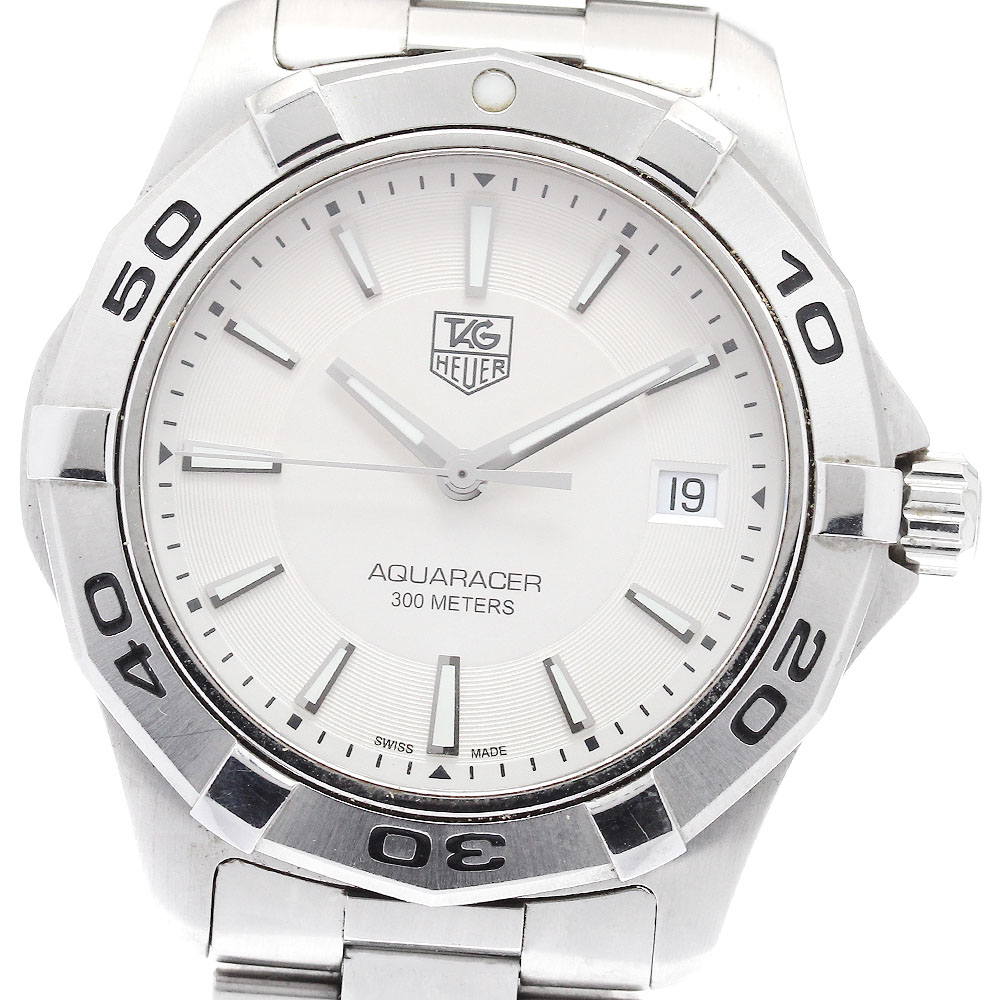 タグホイヤー TAG HEUER WAP1111 アクアレーサー デイト 石英 メンズ 御墨付き付き添い人_938629【電子ボルト10】【中古】