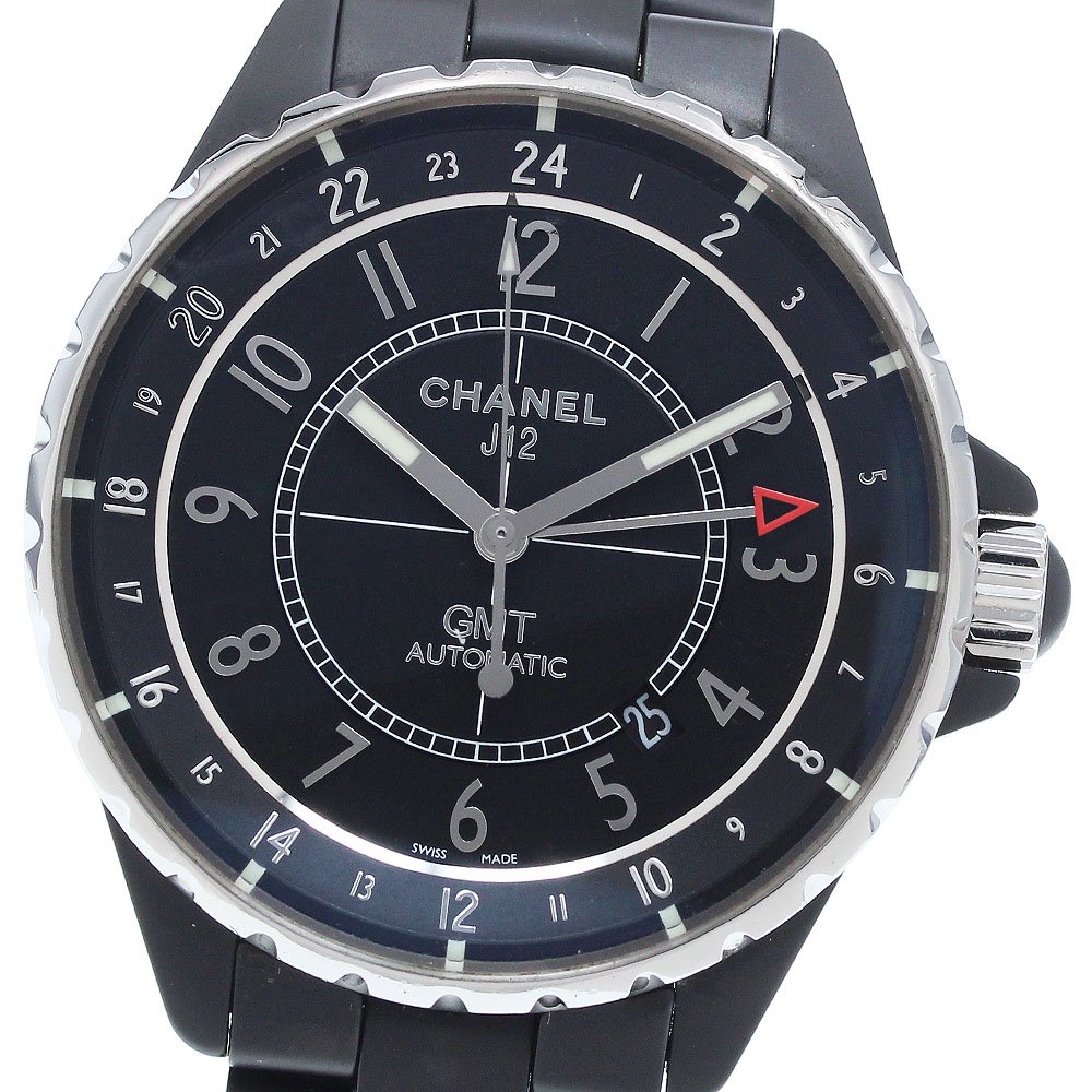 シャネル CHANEL H3101 J12 GMT マットブラック 自動巻き メンズ 良品 保証書付き_932383【中古】