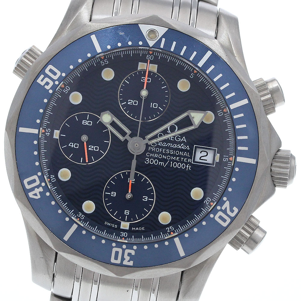 オメガ OMEGA 2298.80 シーマスター300 デイト クロノグラフ 自動巻き メンズ 保証書付き_935750【中古】