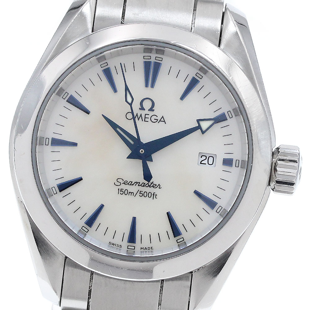 オメガ OMEGA 2577.70 シーマスター アクアテラ デイト クォーツ レディース 箱・保証書付き_934041【中古】