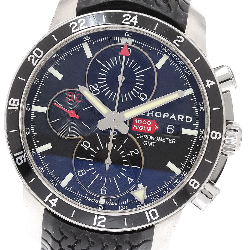 訳あり ショパール Chopard 8550 ミッレミリア2012 GMT クロノグラフ 押さえる2012本 デイト 自動小銃一巻き メンズ 箱付き添い人_938296【中古】