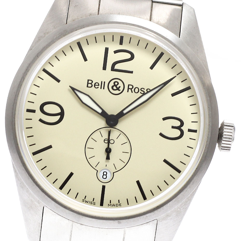 呼びりん＆天使の都市 Bell＆Ross BR123-95 ヴィンテージ スモール秒 デイト 自動小銃一巻き メンズ 美品 _938604【中古】 腕時計-メンズ腕時計