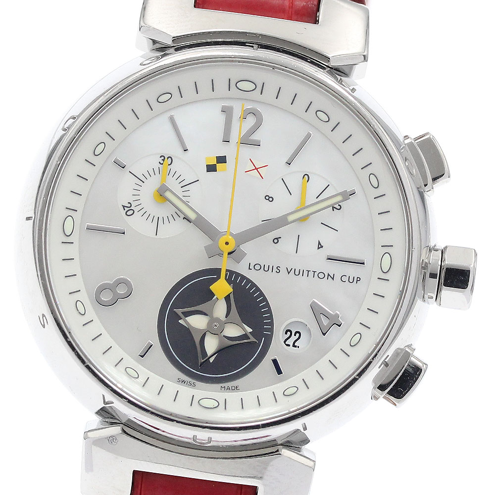 ルイ・ヴィトン LOUIS VUITTON Q132C タンブール ラブリーカップ クロノグラフ クォーツ レディース _938659【中古】