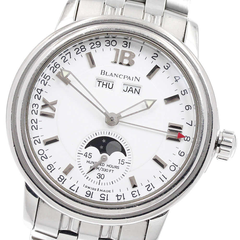 訳あり ブランパン Blancpain 2763-1127A-11 レマン トリプルカレンダー ムーンフェイズ 自動巻き メンズ 保証書付き_906962【中古】
