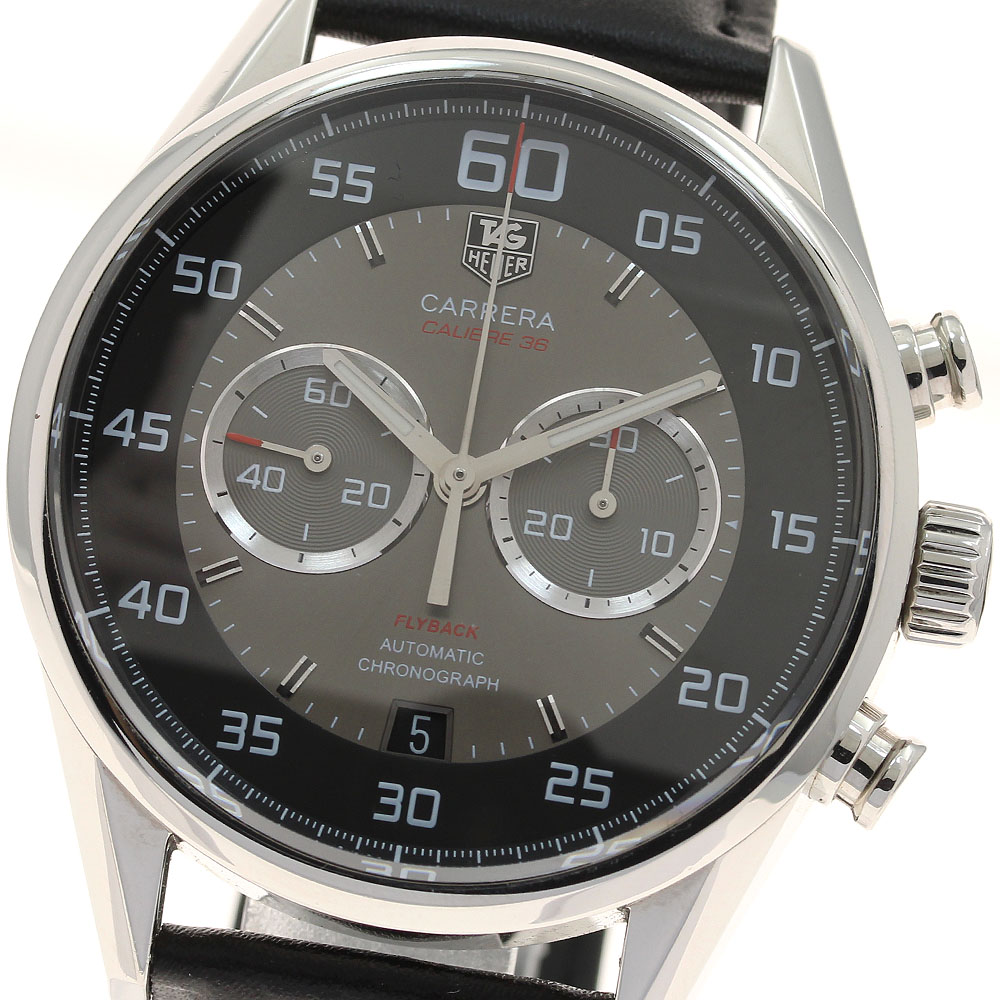 タグホイヤー TAG HEUER CAR2B10 カレラ キャリバー36 飛球うしろ側 クロノグラフ デイト 自動小銃一巻き メンズ 御墨付き付き添い人_934222【中古】