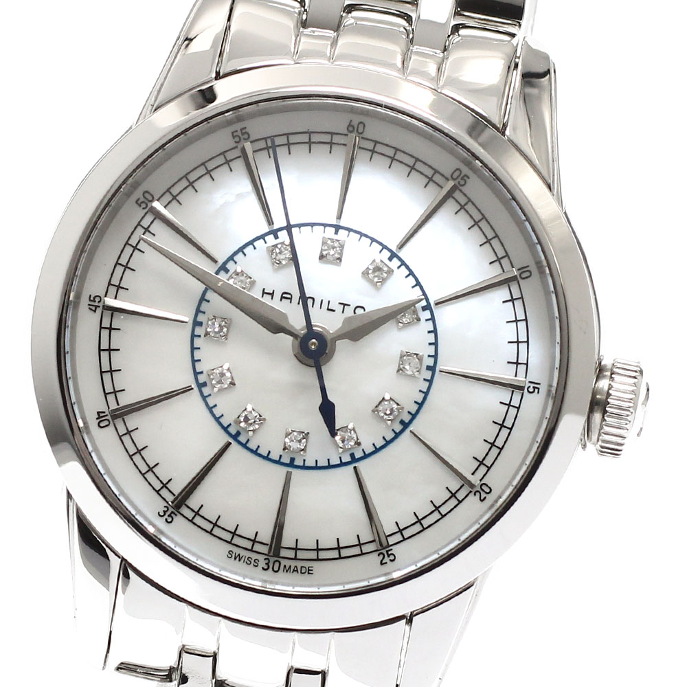 ハミルトン HAMILTON H403110 レイルロード 12Pダイヤ クォーツ レディース 美品 _936916【ev10】【中古】｜CLOSER