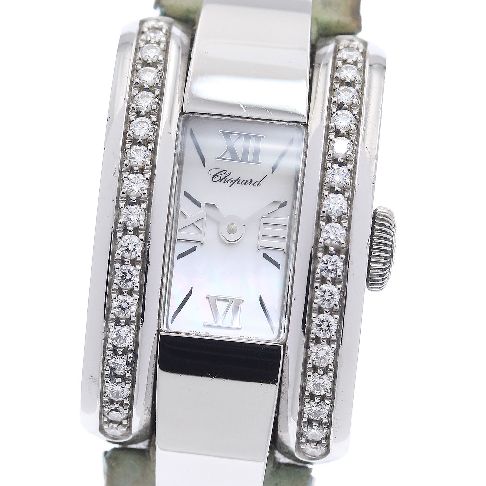 ショパール Chopard 41/8445-20 ラストラーダ ダイヤベゼル 貝殼文字記号盤 石英 レディース _882842【電子ボルト10】【中古】