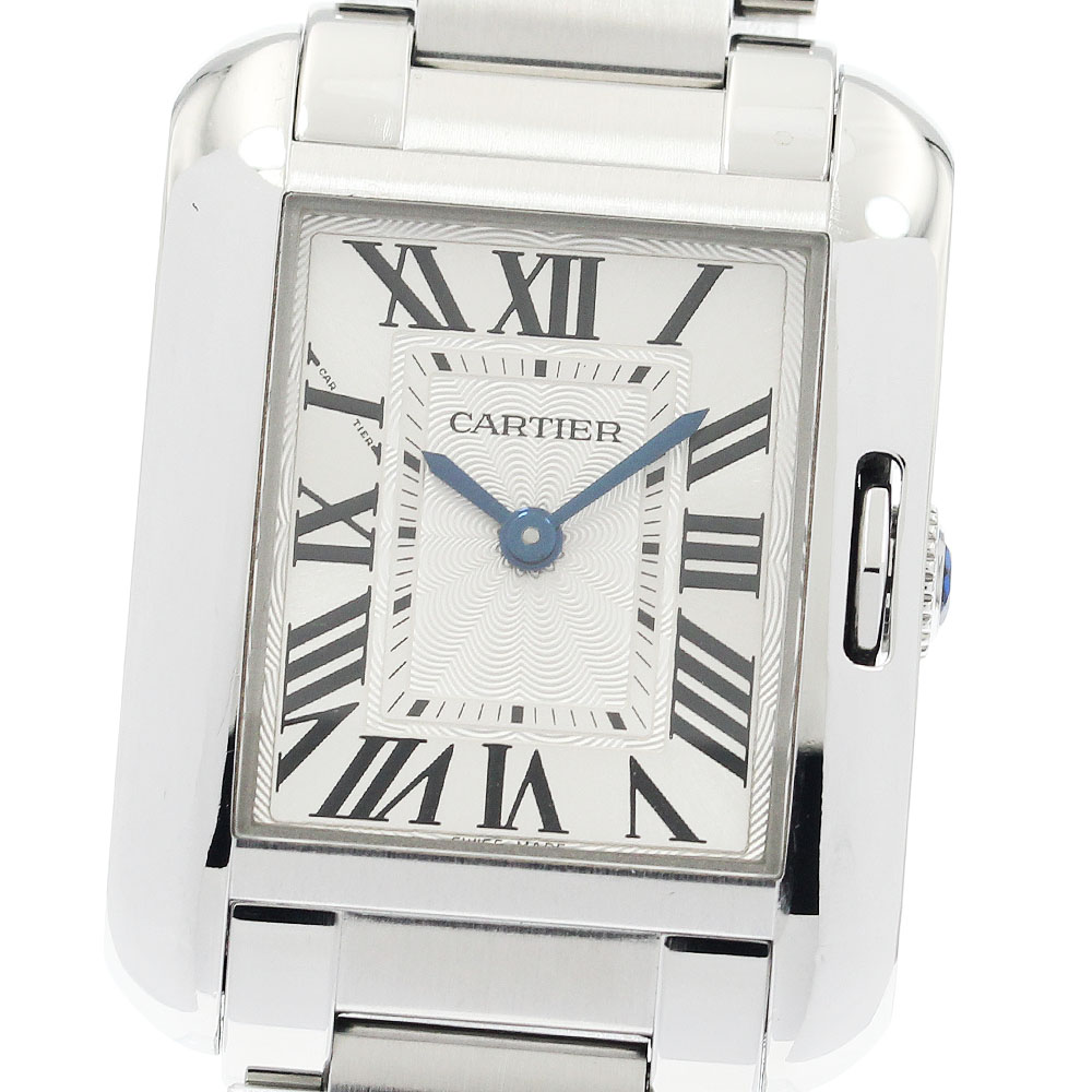 カルティエ CARTIER W5310022 タンクアングレーズSM クォーツ レディース 保証書付き_937464【中古】