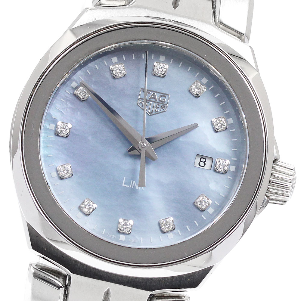 タグホイヤー TAG HEUER WBC1313 リンク 12Pダイヤ ブルーシェル文字盤 クォーツ ボーイズ 箱付き_939154【中古】