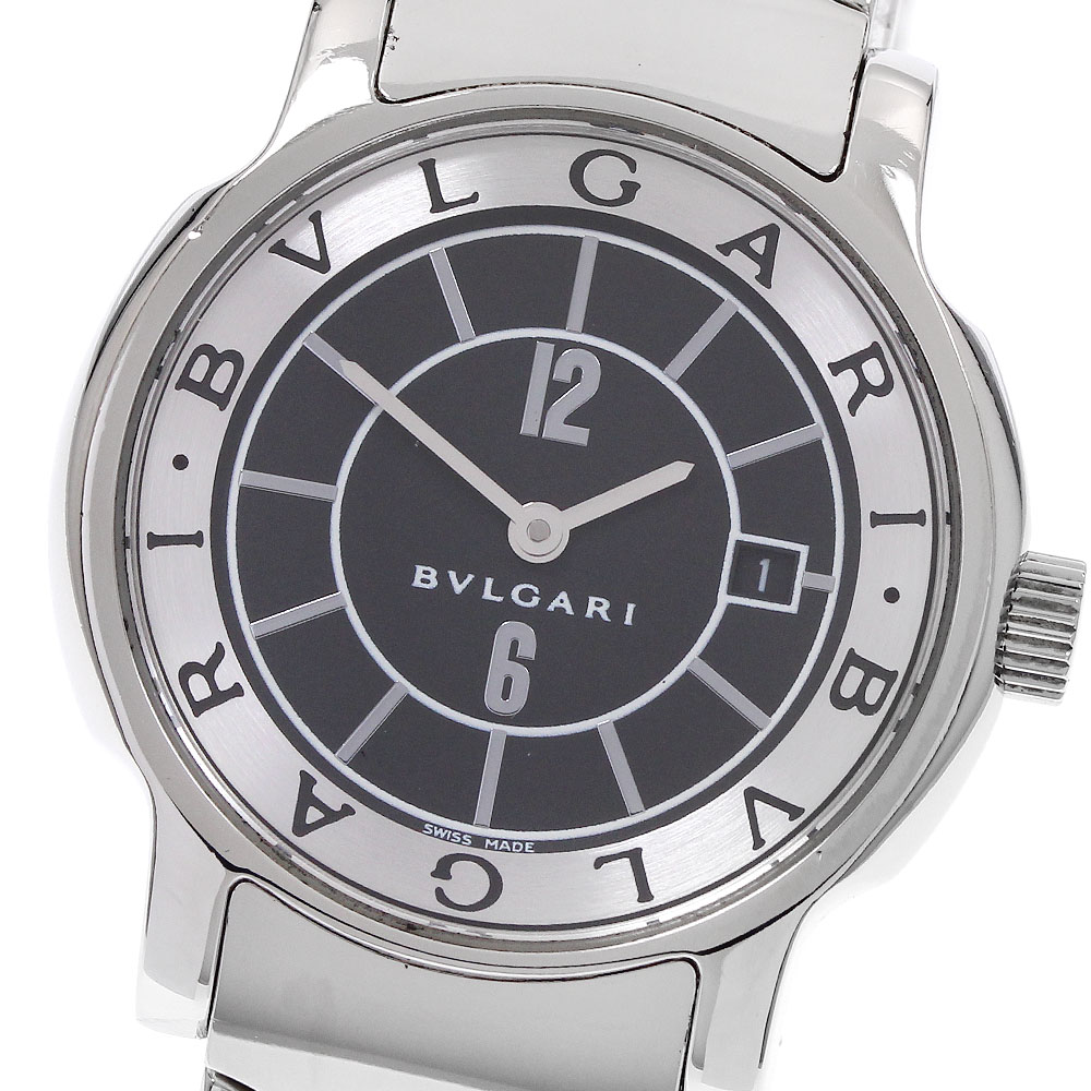 ブル小峡谷 BVLGARI ST29S ソロペース デイト 石英 レディース 箱・御墨付き付き添い人_939771【中古】