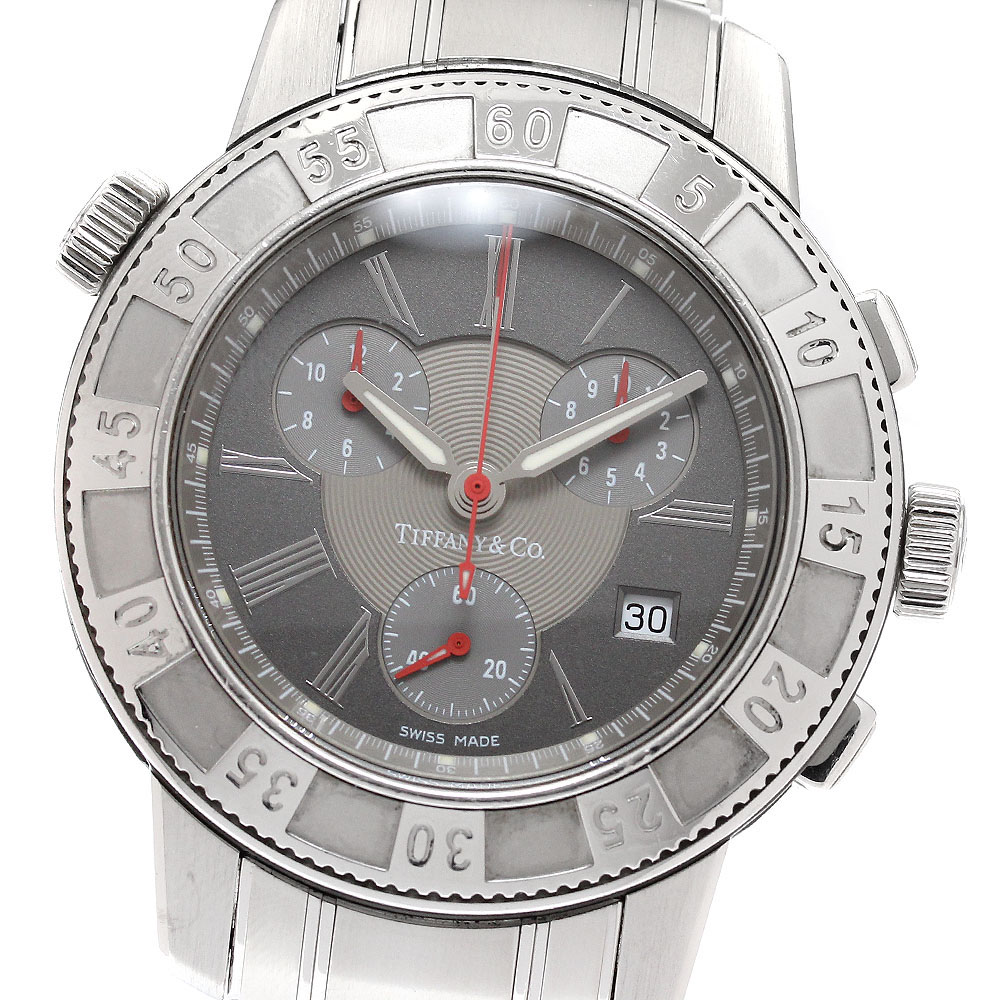 ティファニー TIFFANY\u0026Co. 目じるしT-57 クロノグラフ デイト 石英 メンズ _930484【中古】