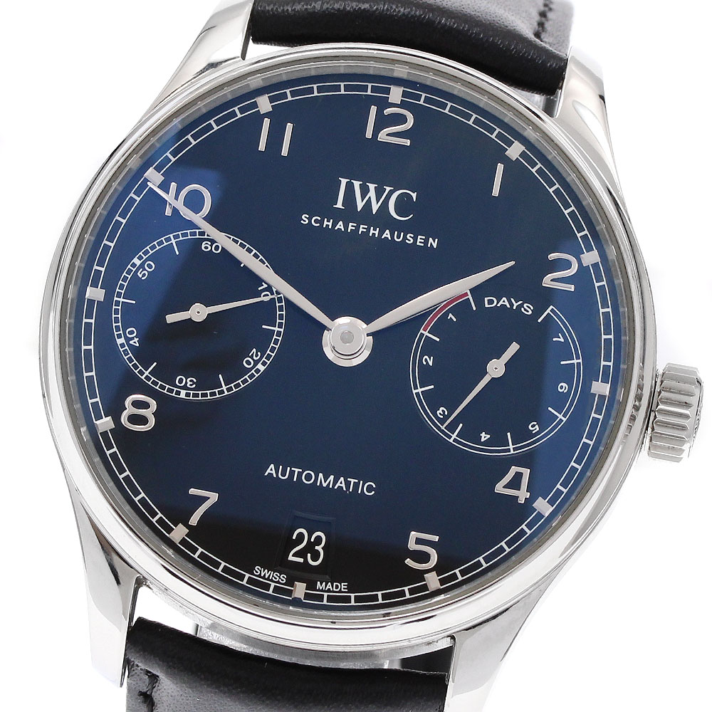 IWC IWC SCHAFFHAUSEN IW500703 ポルトギーゼ オートマティック 7デイズ デイト 自動巻き メンズ 良品 保証書付き_938518【中古】