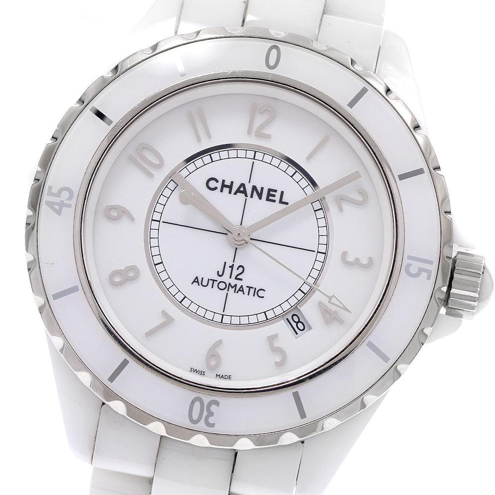 シャネル CHANEL H2981 J12 白陶器 自動小銃一巻き メンズ お墨付き付き添い人_939061【中古】