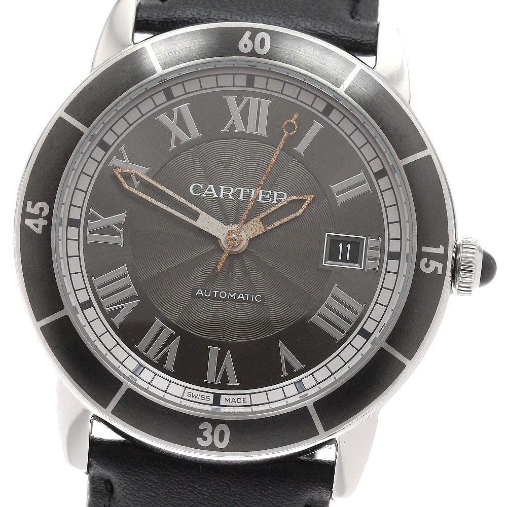 カルティエ CARTIER WSRN0003 ロンド クロワジエール ドゥ カルティエ デイト 自動小銃一巻き メンズ _940054【中古】