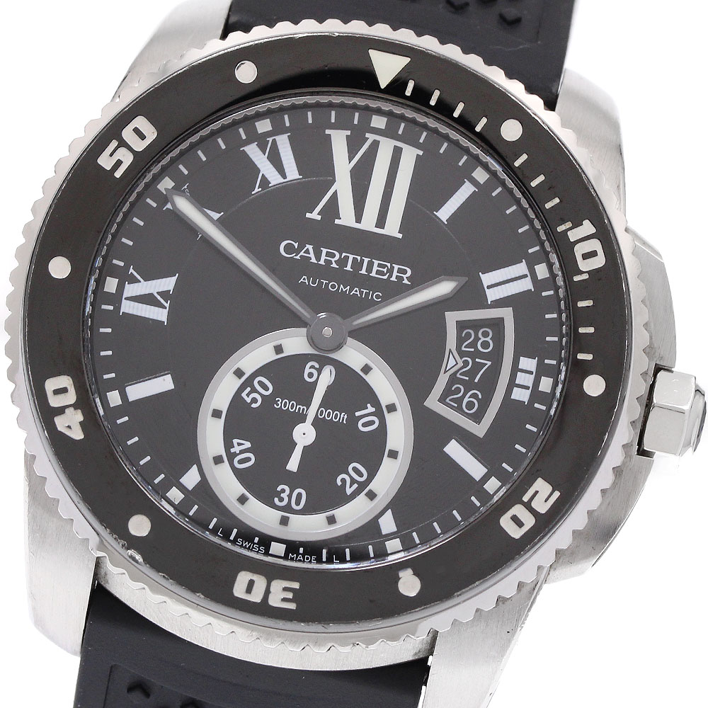 カルティエ CARTIER W7100056 カリブル ドゥ カルティエ ダイバー スモールセコンド 自動巻き メンズ _940236【中古】