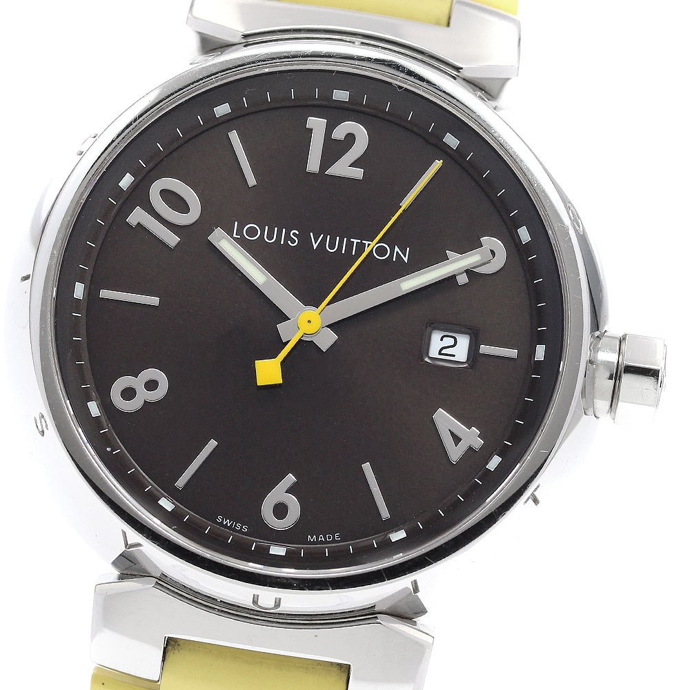 ルイ・ヴィトン LOUIS VUITTON Q1111 タンブール デイト 石英 メンズ 内箱付き添い人_941903【中古】