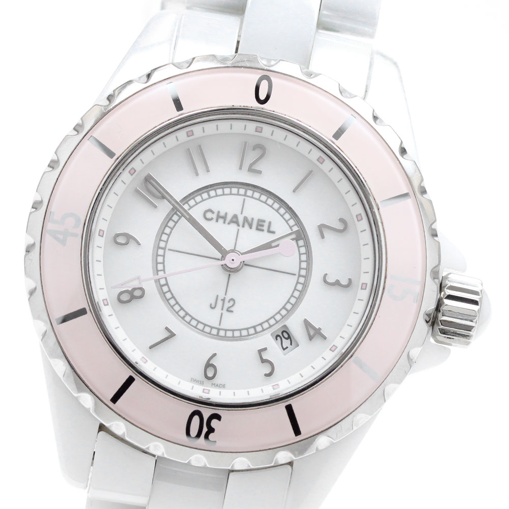 シャネル CHANEL H4467 J12 ソフトピンク 白セラミック 世界限定1200本 クォーツ レディース 保証書付き_938364【中古】｜CLOSER 180,400円